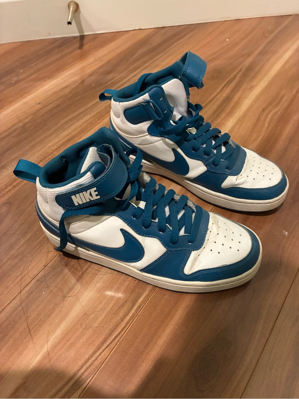 Nike Kids Blue and White High-Top Sneakers